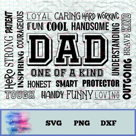 Dad Word Art Svg Fathers Day Svg Files Dad Quotes Svg - Etsy