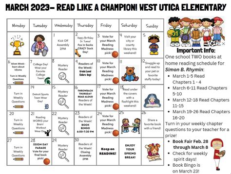 Reading Month - West Utica Elementary School