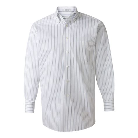 Van Heusen Men's Pinstripe Long Sleeve Regular Fit Pinpoint Shirt-Alph