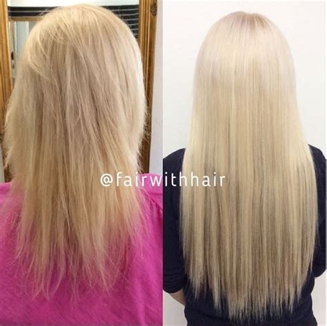 Before and after sew in hair extensions with blond indian hair | Sew in ...