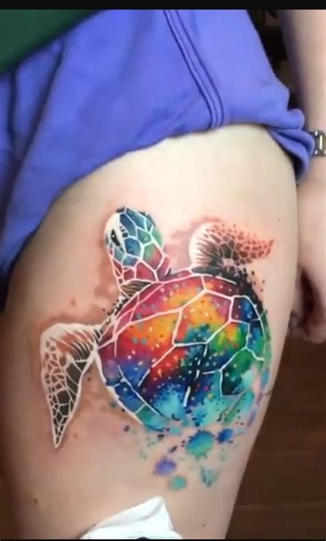 Watercolor turtle tattoo | Hawaiian tattoo, Turtle tattoo, Feminine tattoos