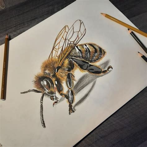 Realistic Bee - Colour Pencil Drawing | Art drawings beautiful, Color ...