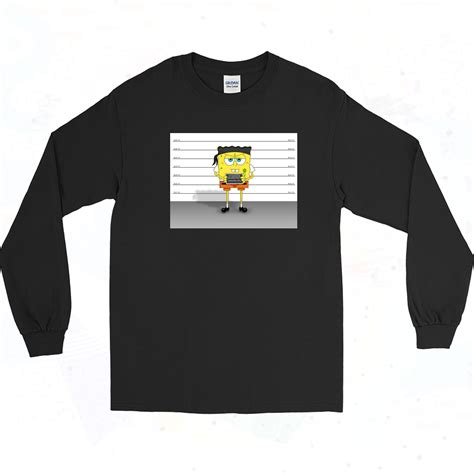 Spongebob Mugshot Long Sleeve Shirt - 90sclothes.com