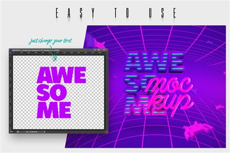 Awesome 3D Text Mockup V13 - Design Cuts