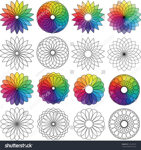 Color Wheel Flowers Stock Vector (Royalty Free) 512143573 | Shutterstock