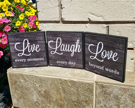 Live Laugh Love Wood Sign Live Every Moment Laugh Every Day | Etsy | Love wood sign, Wood signs ...