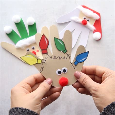 Christmas handprint cards – Artofit