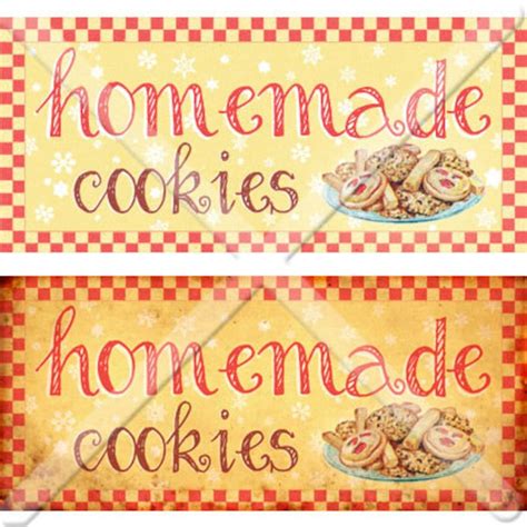 Christmas Cookie Labels Printable Cookie Stickers Baking - Etsy