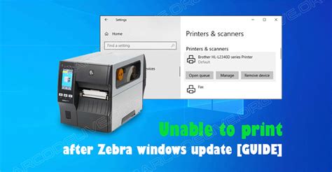 Zebra printer barcode comparison & Zebra Windows update fixes