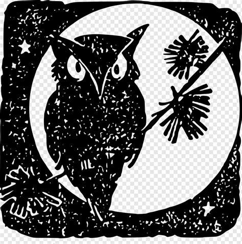 Owl, Moon, Bird, Autumn, Halloween, Sky, Tree, Dark, Silhouette, Night, png | PNGWing