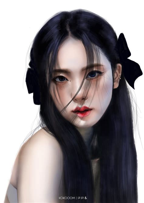 ArtStation - Digital Realistic Portrait Drawing [BLACKPINK Jisoo - How You Like That]