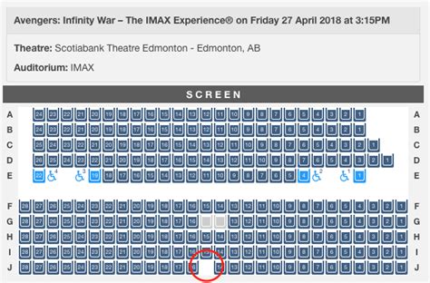 Question about the blank theatre seat in IMAX Scotiabank theatre WEM : r/Edmonton