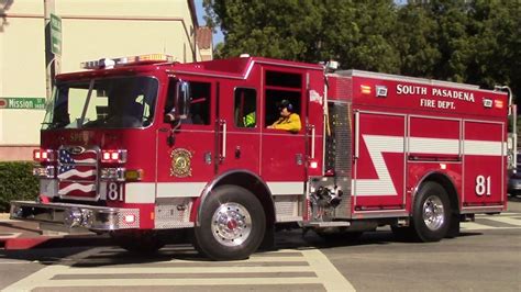 South Pasadena Fire Dept. New Engine 81 & RA 81 Responding - YouTube