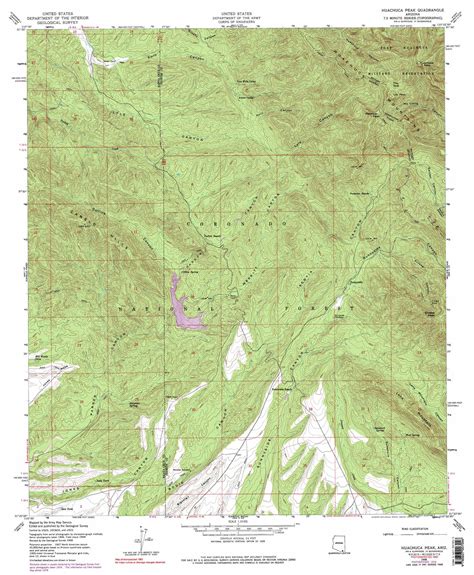 Huachuca Peak topographic map, AZ - USGS Topo Quad 31110d4