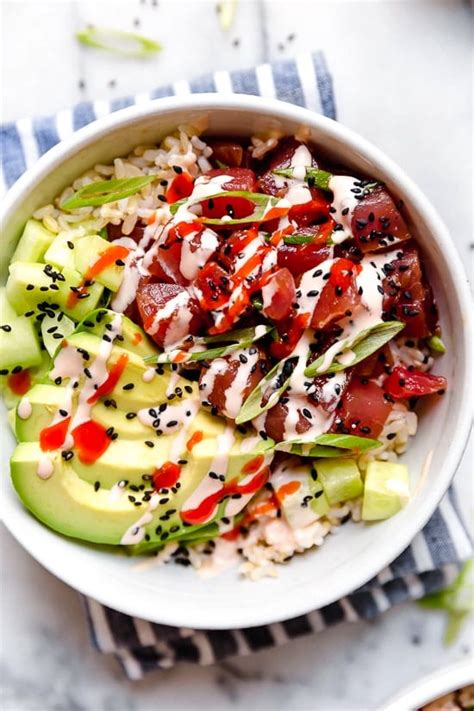 Spicy Tuna Poke Bowls | Skinnytaste | Bloglovin’