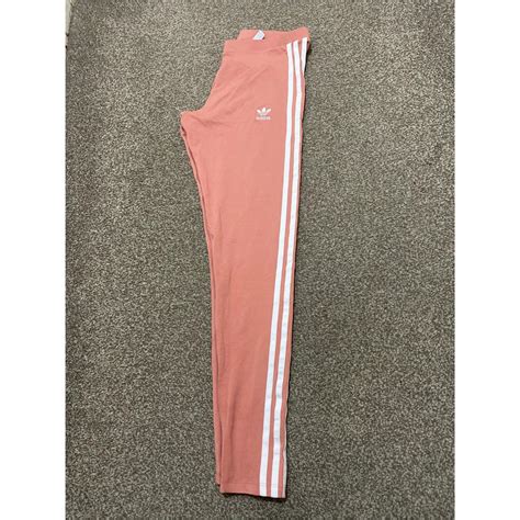 Adidas 3 stripes pink leggings UK SIZE 12 In good... - Depop