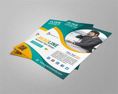 Business Flyer Template Design PSD – GraphicsFamily