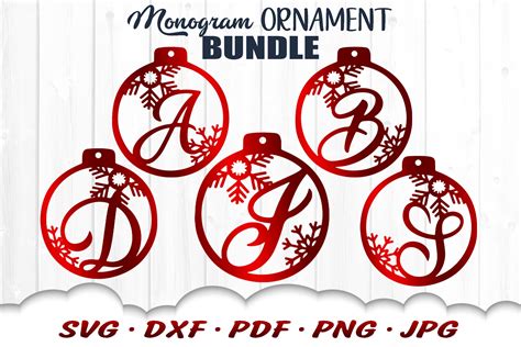 Monogram Christmas Ornament SVG