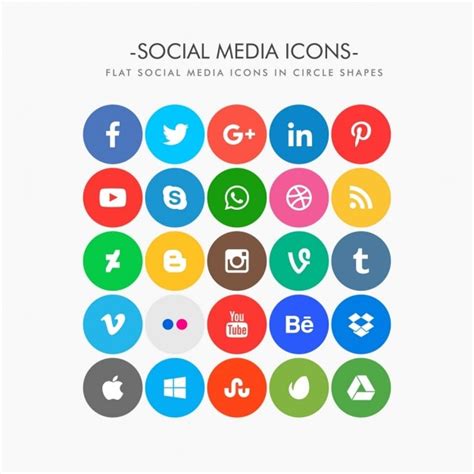 Round Social Media Icons Png