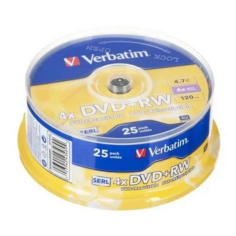 Verbatim DVD RW 4.7GB 4x 25PK SP at Rs 2500/piece | DVD RW Disc in Delhi | ID: 22018878655