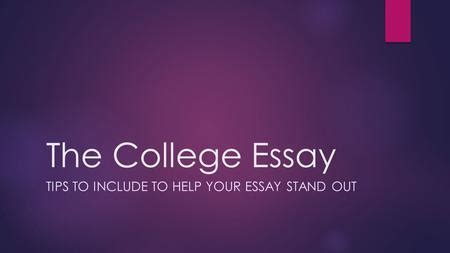 The college essay Junior Workshop ppt download