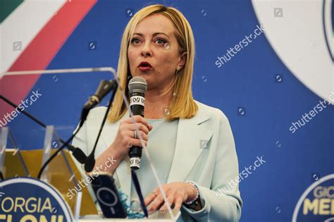 Giorgia Meloni Seen Speaking During Press Editorial Stock Photo - Stock ...