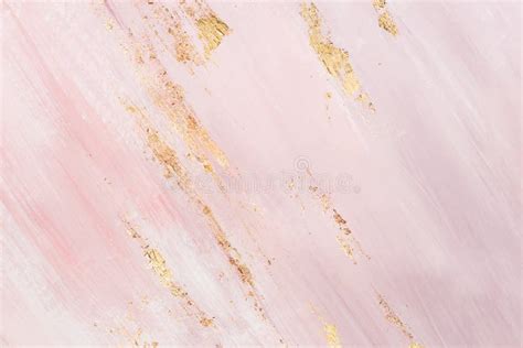 Delicate Pink Marble Background with Gold Brushstrokes. Place for Your Design Stock Image ...