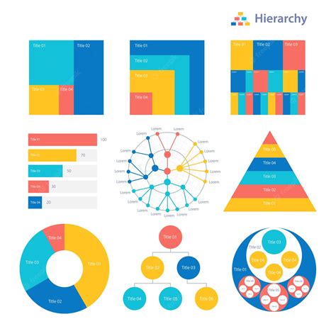 Premium Vector | Hierarchy infographic chart design template set