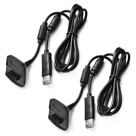 Charging Cable for Xbox 360 & Slim Wireless Game Controllers,2 Pack Black : Amazon.ca: Video Games