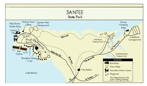 Santee State Park Map - Santee State Park SC USA • mappery