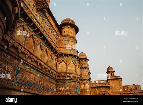 Gwalior fort, ancient architecture in India Stock Photo - Alamy