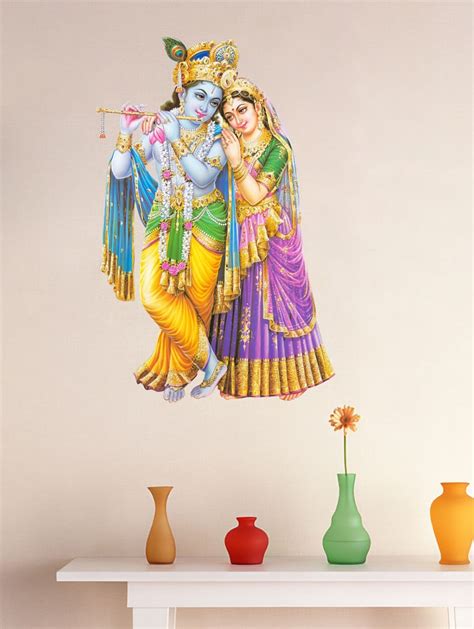 Buy online Radha Krishna Wall Sticker For Living Room from Wall Decor for Unisex by Decor Villa ...