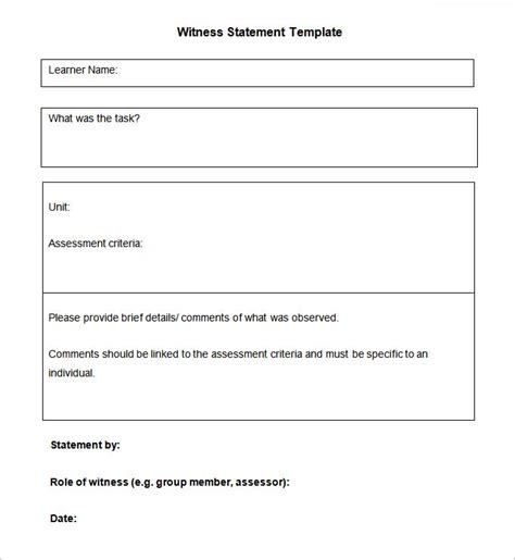 Witness Statement Template | Free Word Templates