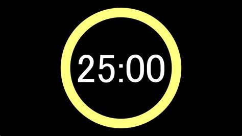 25 Minute Countdown Timer with alarm, without music [for work/study] - YouTube