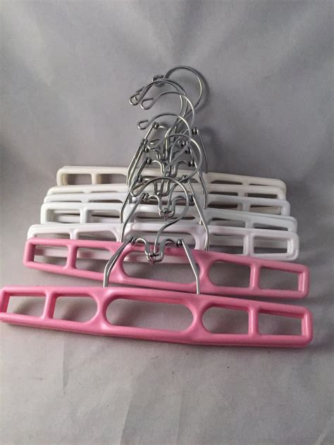 Plastic Pink and White Clamp Style Pant Hanger Skirt Hangers Set of 6 – Haute Juice