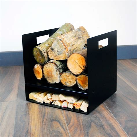 Compact 32cm Modern Firewood Log Basket/Carrier for Woodstove Fireplace ...