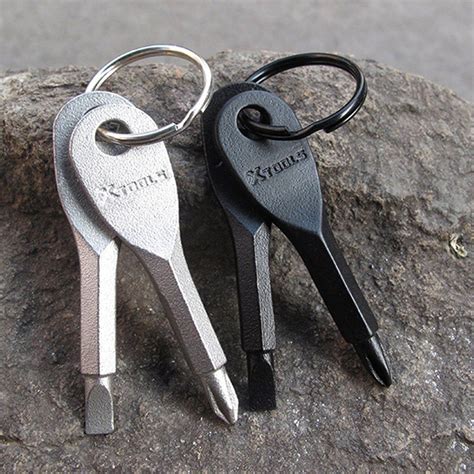 2 Keys Stainless Keychain Pocket Tool Screwdriver Set Edc Outdoor Multifunction Edc Keychain ...