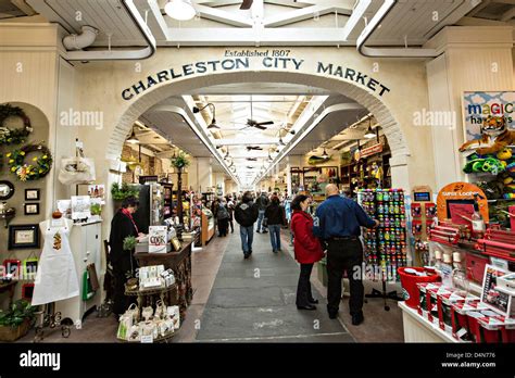 Historic Charleston City Market on Market Street in Charleston, SC Stock Photo - Alamy