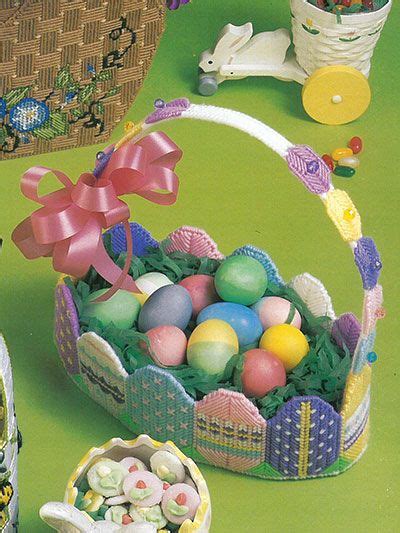 Easter Baskets Plastic Canvas Patterns Baskets Plastic Canvas | Easter basket pattern, Plastic ...