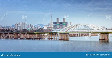 Seoul City and Yanghwa Bridge at Han River Editorial Image - Image of ...