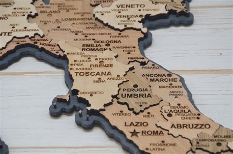 Italy Laser Engraiving Map Puzzle Svg