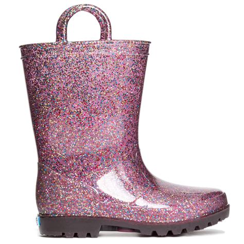 ZOOGS Kids Glitter Rain Boots for Girls and Toddlers, Multi Glitter, 2 Little Kid - Walmart.com ...