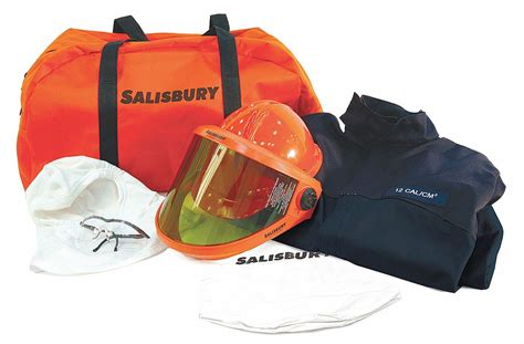 SALISBURY 12.0 cal/cm2 Arc Flash Protection Clothing Kit, 2-HRC, Navy ...