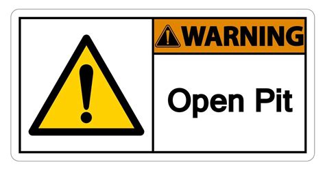 Warning Open Pit Symbol Sign on white background 2315064 Vector Art at Vecteezy