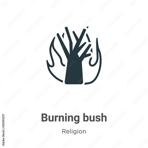 Burning bush glyph icon vector on white background. Flat vector burning ...