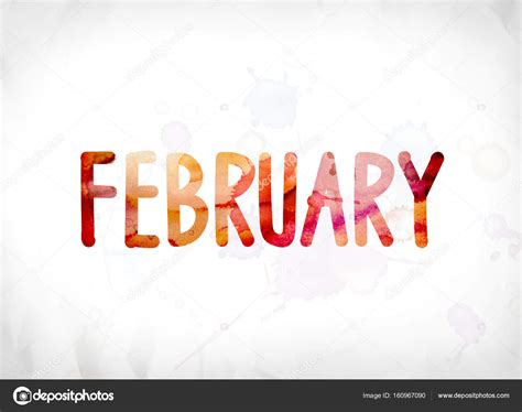 February Concept Painted Watercolor Word Art Stock Illustration by ...