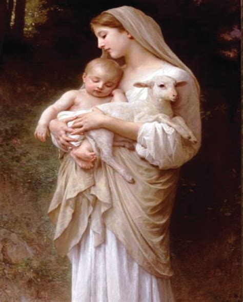 MARY AND JESUS WITH LAMB- CATHOLIC PRINTS PICTURES - Catholic Pictures