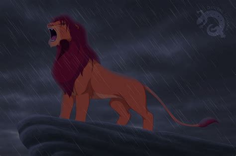 Simba Roaring On Pride Rock