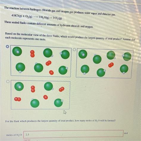 Solved The reaction between hydrogen chloride gas and oxygen | Chegg.com