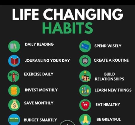 12 Tips for life changing habits. Your habits make your personality or ...